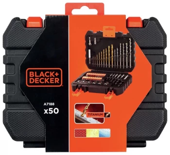 Image of Black + Decker 50 Piece Drill, Screw and Socket Set