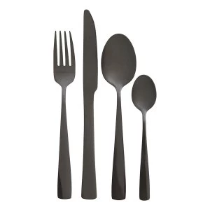 Image of Premier Housewares 16 Piece Avie Stainless Steel Cutlery Set - Black