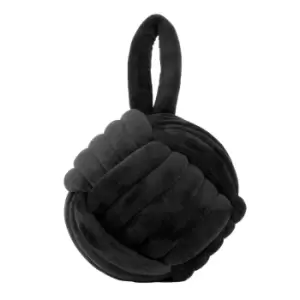 Image of Knot Velvet Door Stop Black