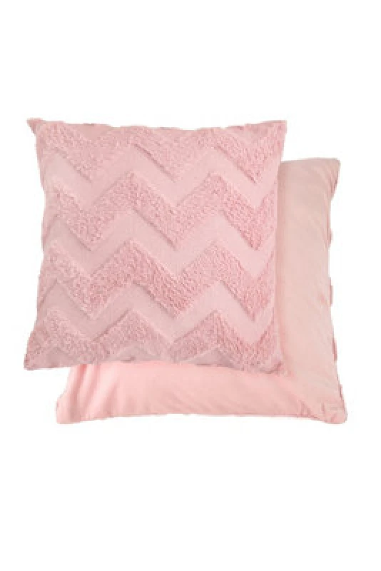 Image of New Edge Blinds Newton Zig Zag Collection Soft Touch Cushion Cover in Pink Size: 43cm x 43cm Pink Unisex 43cm x 43 cm