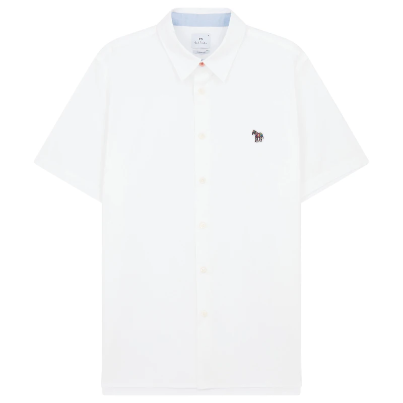 Image of Paul Smith Mens Short-Sleeve Plain Shirt White 01 male M