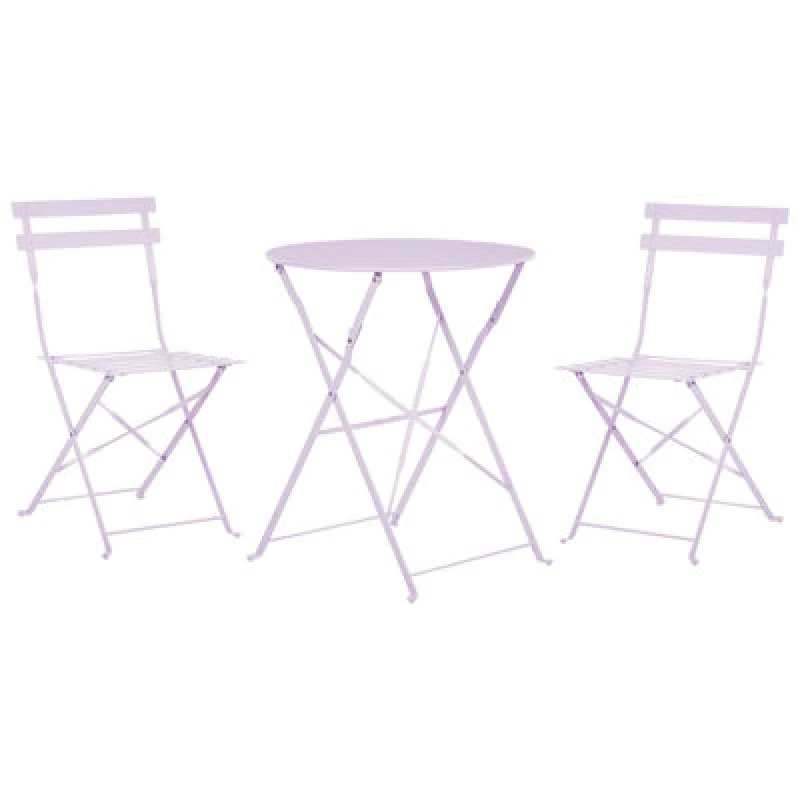 Image of Beliani Bistro Set Folding Fiori Metal Violet