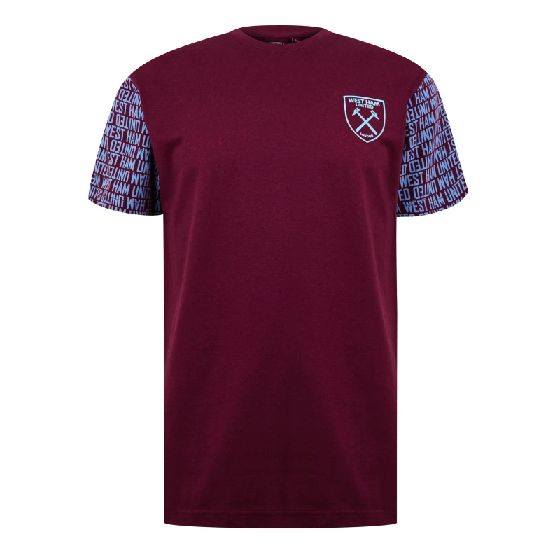 Image of Source Lab West Ham United Graphic T-Shirt Adults - Red Red S