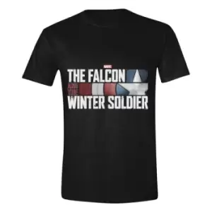 Image of The Falcon and the Winter Soldier T-Shirt Action HR Logo Black Size XL