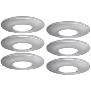 Image of 4lite IP20 GU10 Fire Rated Downlight - Satin Chrome, Pack of 6