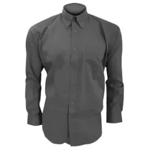 Image of Kustom Kit Mens Long Sleeve Corporate Oxford Shirt (17.5inch) (Charcoal)