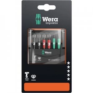 Image of Wera Mini-Check IMP DC 50 mm PH/PZ/TX 05073890001 Bit set 6 Piece Phillips, Pozidriv, TORX socket Impaktor technology