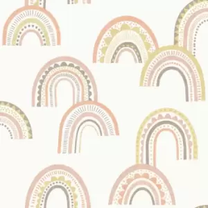 Image of Holden Decor Boho Rainbow Blush/Orange Wallpaper