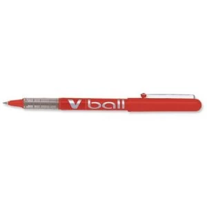 Image of Pilot VB7 Rollerball Pen 0.7mm Tip 0.5mm Line Red Pack of 12