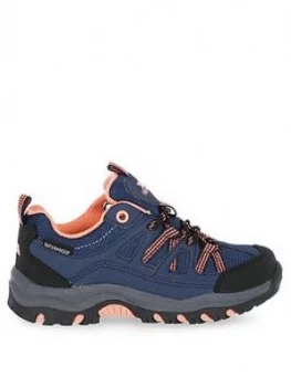 Image of Trespass Gillion Childrens Low Cut Walking Shoes - Navy/Coral