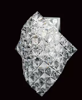 Image of Diamond Crystal Single Wall Light Chrome Frame