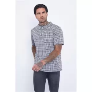 Image of I Saw It First Black & White Check Half Zip Polo Shirt - Black