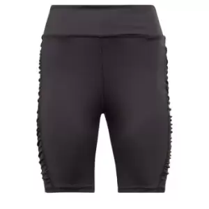 Image of Reebok Studio Ruched High Rise Legging Shorts Womens - Black