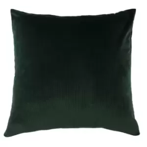 Image of Aurora Ribbed Velvet Cushion EmeraldGreen, EmeraldGreen / 45 x 45cm / Polyester Filled