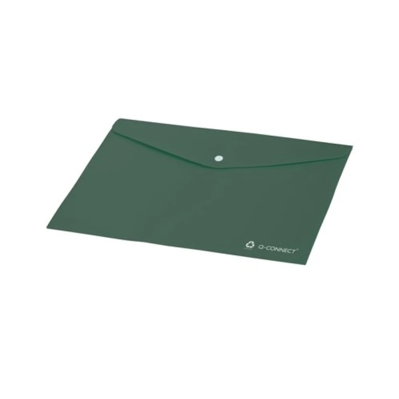 Image of Q-Connect Recycled Polypropylene Folder Transparent A4 Green (12 Pack) KF14419