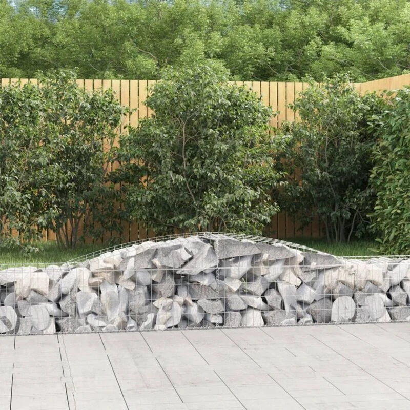 Image of VIDAXL Vidaxl - Arched Gabion Baskets 10 pcs 400x50x40/60cm Galvanised Iron 8720845575489