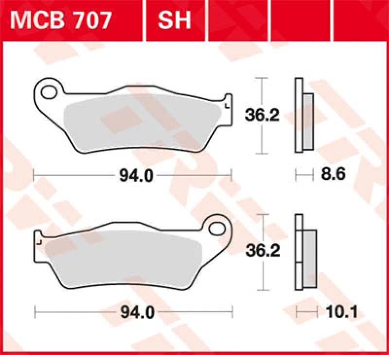 Image of TRW Lucas MCB707SH sintered brake pads