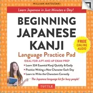 Image of beginning japanese kanji language practice pad learn japanese in just minut