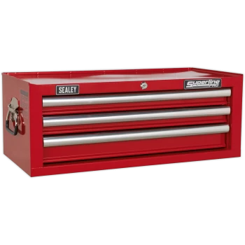 Image of Sealey Superline Pro 3 Drawer Heavy Duty Mid Tool Chest Red