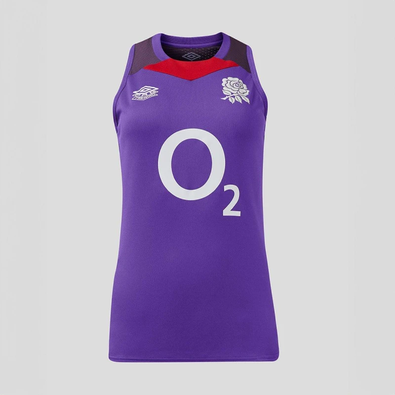 Image of Umbro England Rugby Vest 2024 Womens Violet/Red female 8 (XS)