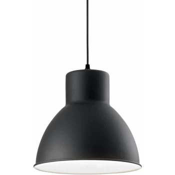 Image of Ideal Lux Lighting - Ideal Lux Metro - 1 Light Dome Ceiling Pendant Black, E27