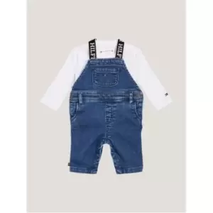 Image of Tommy Hilfiger Baby Denim Dungaree Set - Blue