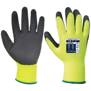 Image of A140BKRM - sz M Thermal Grip Glove - Latex - Black - Portwest