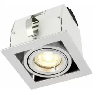 Image of Loops - Single Square Adjustable Head Ceiling Spotlight Silver GU10 7W Box Downlight