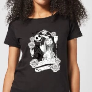 Image of Nightmare Before Christmas Jack Skellington and Sally Womens T-Shirt - Black - 5XL