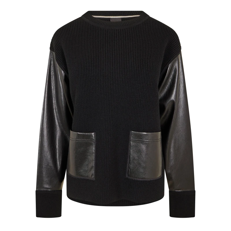 Image of Boss Womens Fanalian Crew Sweatshirt Black female 6 (XS)