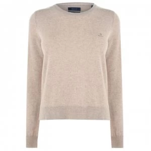 Image of Gant Gant Lambswool Crew Sweater - Sand Melange