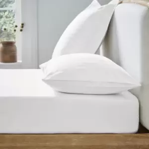 Image of Ted Baker 250 Thread Count Plain Dye Kingsize Fitted Sheet, White