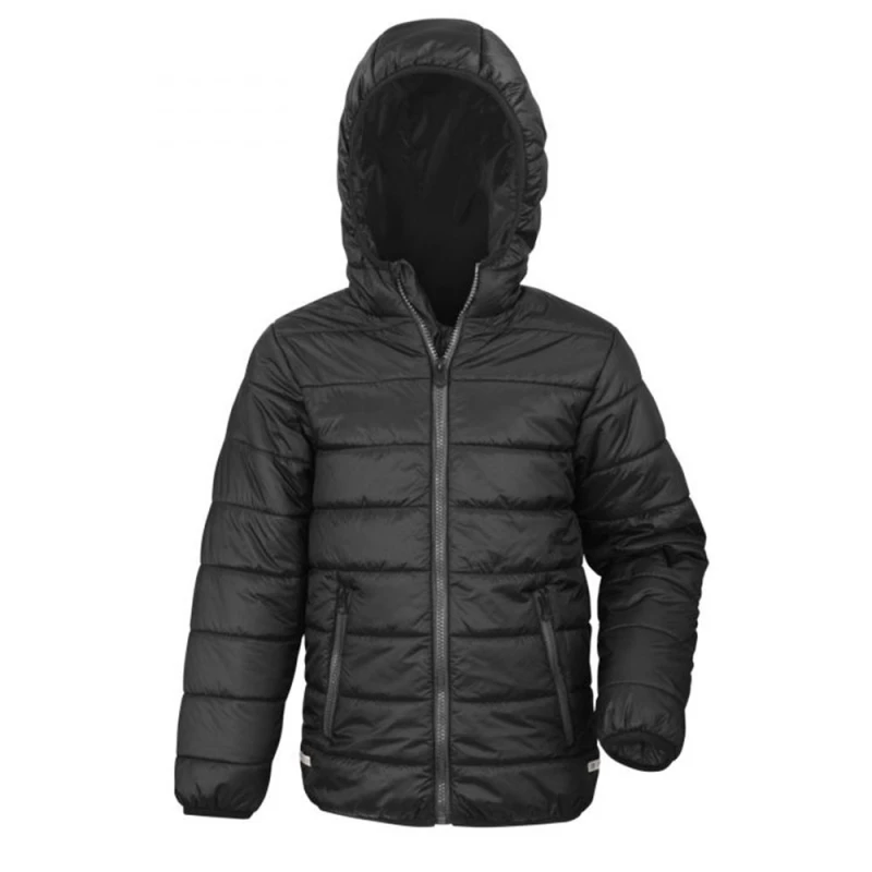 Image of Result Core Padded Showerproof & Windproof Jacket in True Black Size: XS True Black Unisex XS