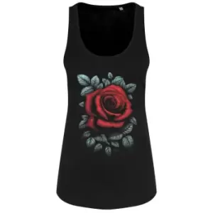 Image of Requiem Collective Womens/Ladies Cardinal Rose Vest Top (XL) (Black/Red)