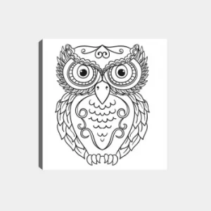 Image of MANDALA09 White Black Decorative Canvas Painting