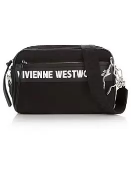 Image of Vivienne Westwood Mens Logo Large Camera Bag - Black