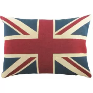 Image of Evans Lichfield Union Jack Flag Tapestry 100% Cotton Cushion Cover, Multi, 32 x 46 Cm