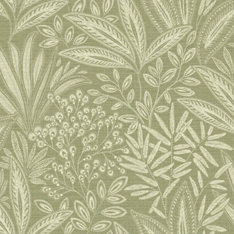 Image of Sahara Leaf Wallpaper Sage Green Crown M1780