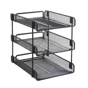 Image of Rexel Wire Mesh Letter Tray Black - Outer carton of 4