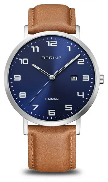 Image of Bering 18640-567 Titanium Blue Sunray Dial With Date Watch