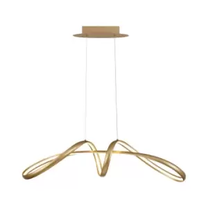 Image of Harford Dimmable Large Oval Ceiling Pendant, 39W LED, 3000K, 1950lm, Sand Gold