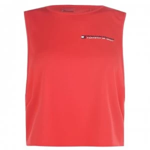 Image of Tommy Sport Crop Logo Tank Top - Hibiscus