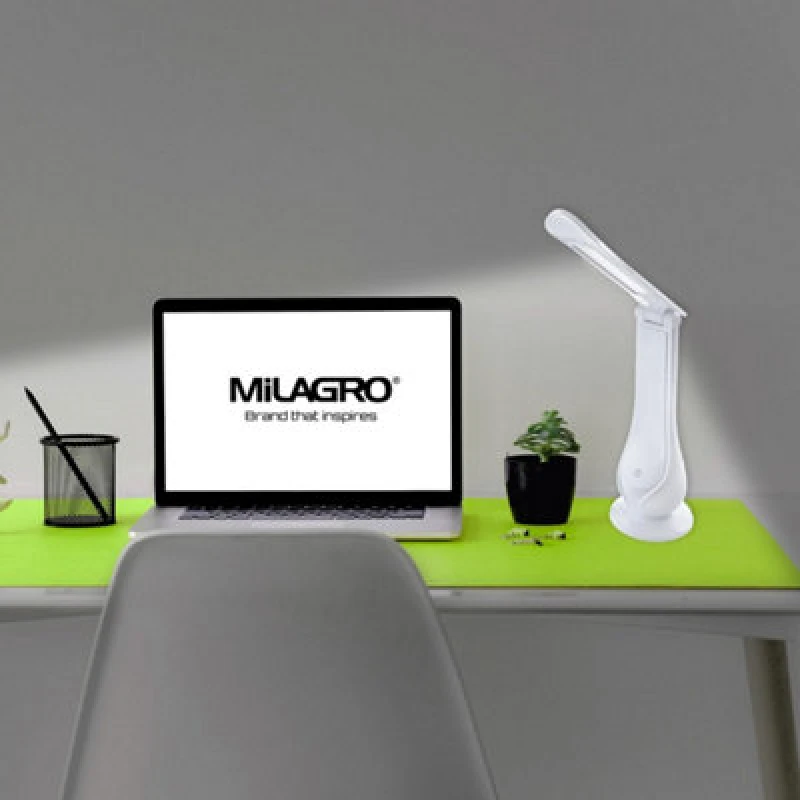 Image of Milagro Lilly White LED Table Lamp Funky Reading Or Desk Lamp 4W LED Built In Fully Adjustable And 3 Stage Dimmer Switch