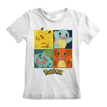 Image of Pokemon - Squares Unisex 3-4 Years T-Shirt - White