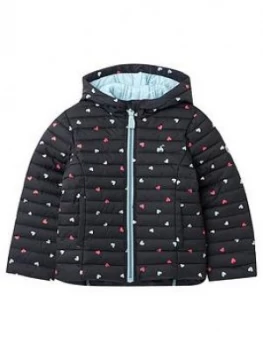 Image of Joules Girls Kinnaird Hearts Padded Coat - Navy