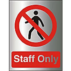 Image of Prohibition Sign Staff Only Aluminium 20 x 15 cm
