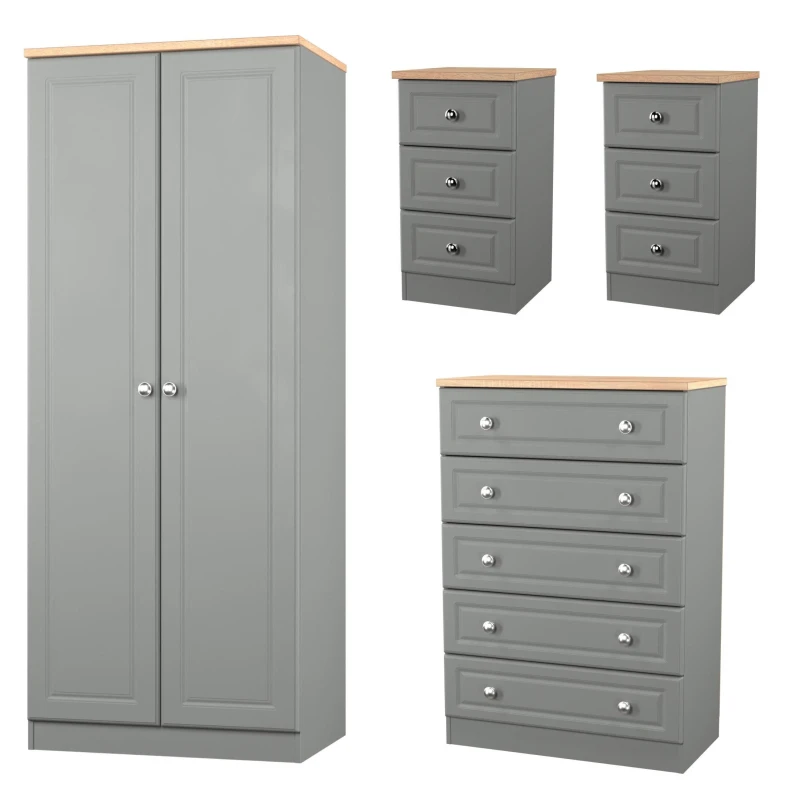 Image of Welcome Furniture Norfolk 4 pce Set (060 012 001 001) - Ready Ass Dusk Grey & Bar unisex Extra Larg