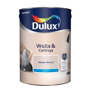 Image of Dulux Walls & Ceilings Mellow Mocha Matt Emulsion Paint 5L
