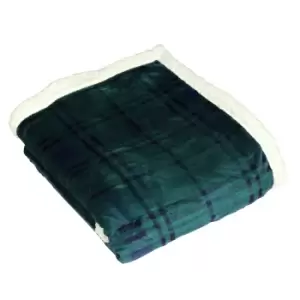 Image of Blake Check Fleece Throw Green