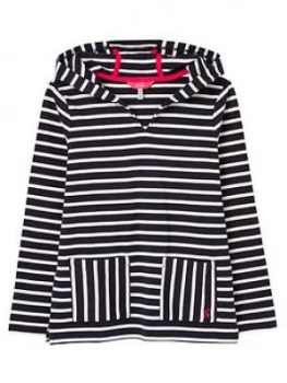 Image of Joules Girls Astbury Stripe Hoodie - Navy/White